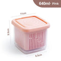 1Pc Kitchen Gadget Plastic Storage Box Fresh-Keeping Box Refrigerator Fruit Vegetable Drain Crisper Kitchen Storage Containers