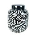Brownsburg Ginger Jar for Living Room Furniture, Modern Home Decor Abstract Piece in Black and White