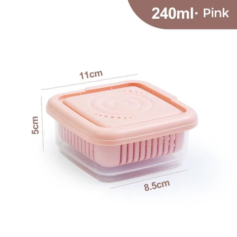 1Pc Kitchen Gadget Plastic Storage Box Fresh-Keeping Box Refrigerator Fruit Vegetable Drain Crisper Kitchen Storage Containers
