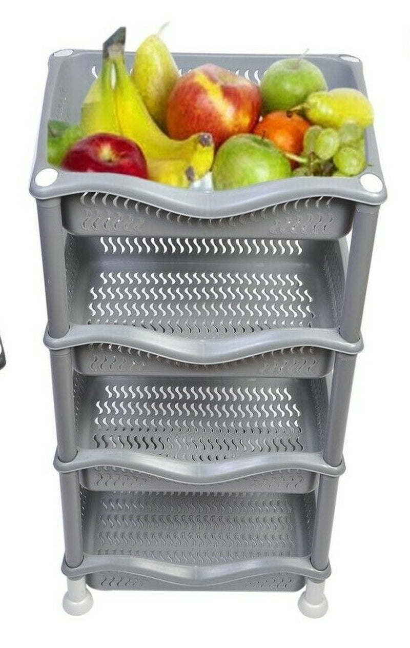 4 Tier Fruit Vegetable Rack Kitchen Pantry Storage Rack Kitchen Utility Garage
