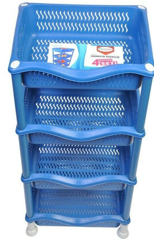 4 Tier Fruit Vegetable Rack Kitchen Pantry Storage Rack Kitchen Utility Garage