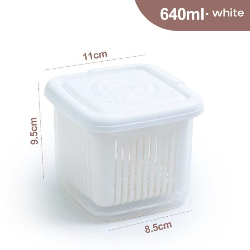 1Pc Kitchen Gadget Plastic Storage Box Fresh-Keeping Box Refrigerator Fruit Vegetable Drain Crisper Kitchen Storage Containers