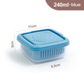 1Pc Kitchen Gadget Plastic Storage Box Fresh-Keeping Box Refrigerator Fruit Vegetable Drain Crisper Kitchen Storage Containers