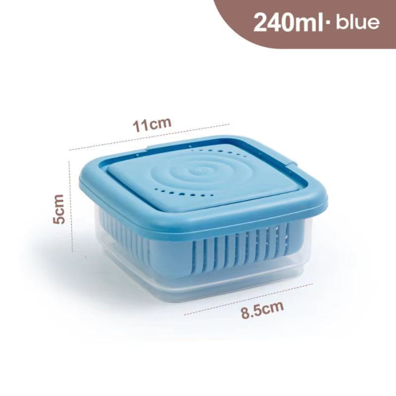 1Pc Kitchen Gadget Plastic Storage Box Fresh-Keeping Box Refrigerator Fruit Vegetable Drain Crisper Kitchen Storage Containers