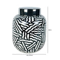 Brownsburg Ginger Jar for Living Room Furniture, Modern Home Decor Abstract Piece in Black and White