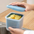 1Pc Kitchen Gadget Plastic Storage Box Fresh-Keeping Box Refrigerator Fruit Vegetable Drain Crisper Kitchen Storage Containers