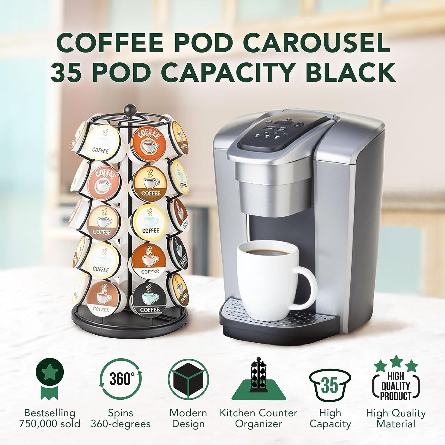 5771 35 Coffee Pod Carousel, Metal, Black